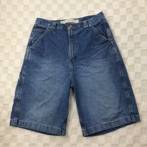 Vintage Y2K Carpenter Jean Shorts Mens 32 Blue Denim Arizona Loose Baggy Faded *
